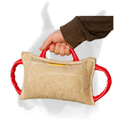 Jute bite pad with three comfy handles for Boxer training 