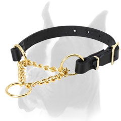 Boxer Martingale Collar Made of Leather