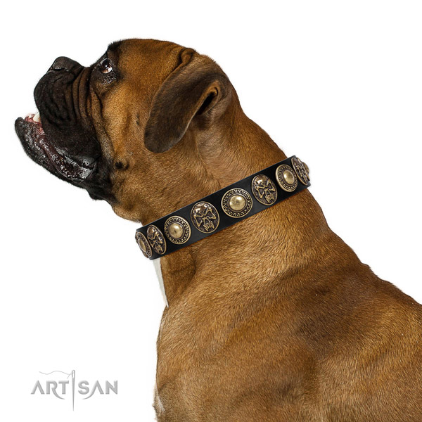 Handcrafted leather collar for your stylish doggie