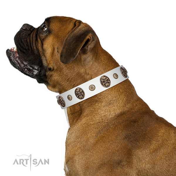 Easy to adjust dog collar handcrafted for your attractive four-legged friend