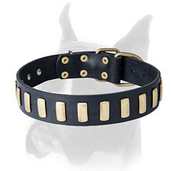 Handcrafted leather collar for Boxer