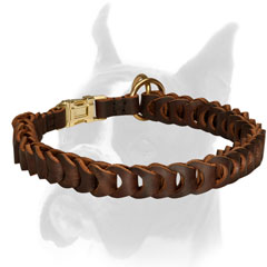 Stylish leather Boxer choke collar