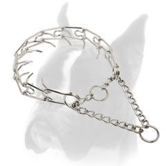 Chrome Plated Steel Boxer Pinch Collar