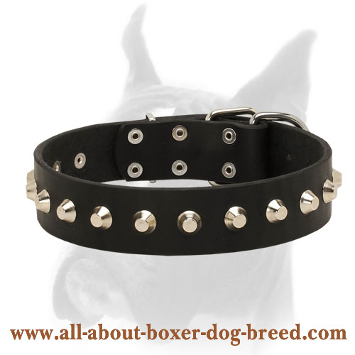 Leather Boxer Collar Buckle for Dog Training Walking