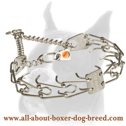 Boxer HS Stainless Steel Pinch Prong Collar for Obedience Training 1/8 inch (3.25 mm)