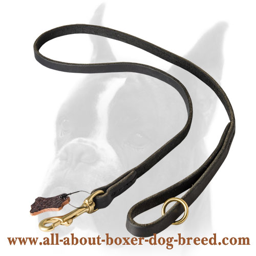 Handmade leather Boxer leash for tracking and walking