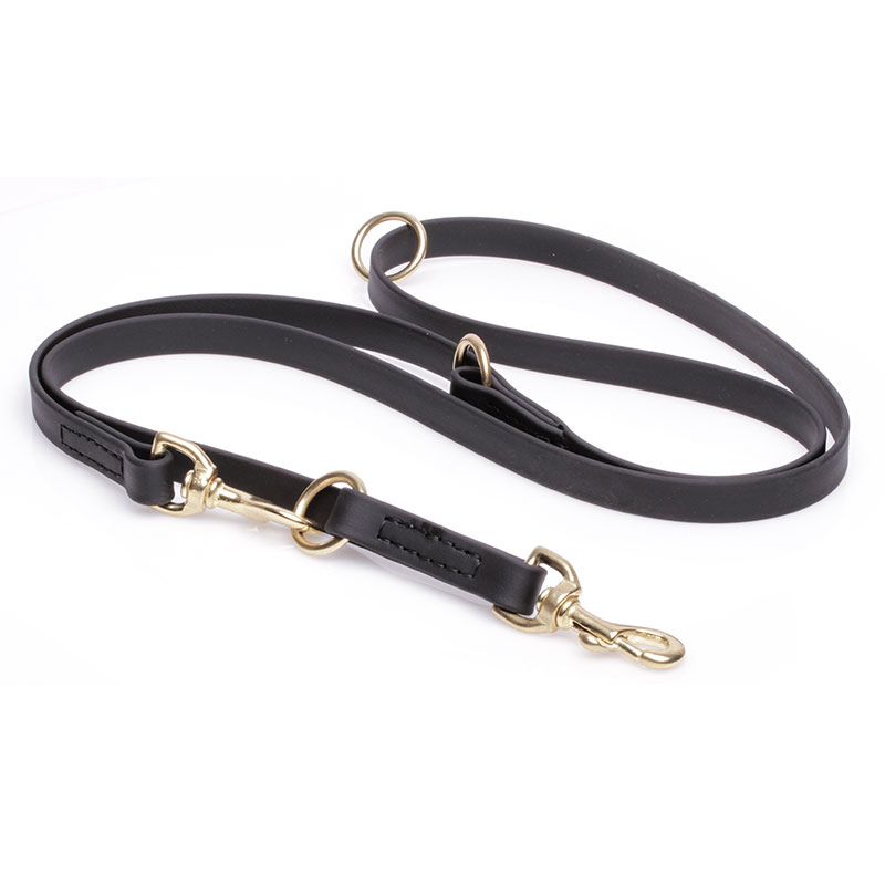 Multipurpose Black Biothane Boxer Leash for over 7 Different Activities