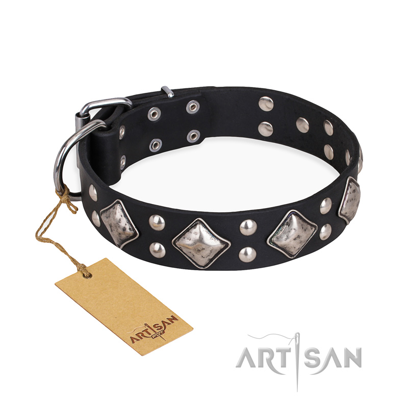 "Smart Geometry" FDT Artisan Studded Leather Boxer Collar