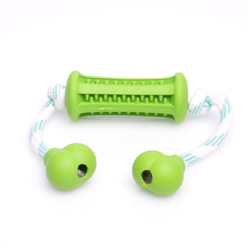 Olive High-Quality Rubber Training Dental Toy With Handles (Small 1.3” x 3.5” (3.5 cm x 9 cm)) - Click Image to Close