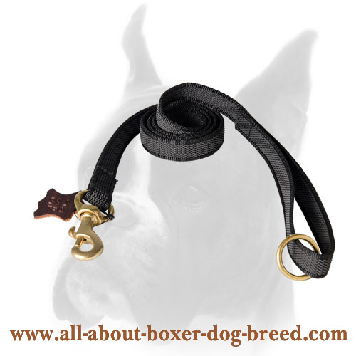 Boxer Nylon Leash with Brass Snap Hook and O-ring